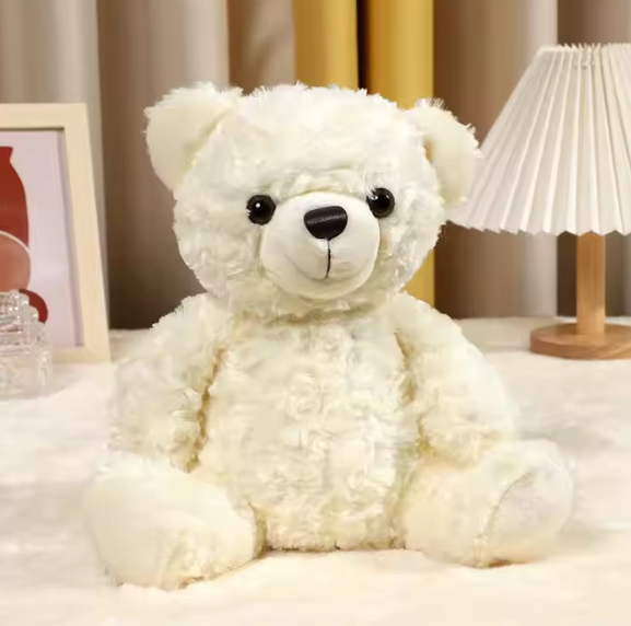 Teddy Bear Stuffed Animal, Plush Bear, Cute Cuddly Gift for kids - White