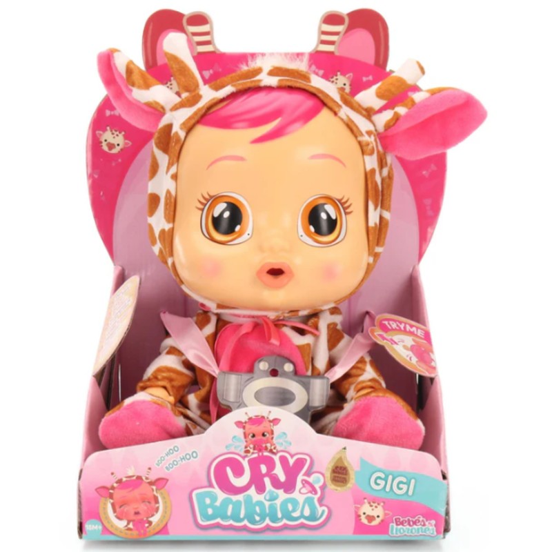 Cry Babies Battery Operated Gigi Doll in Multicolour Dress - Height 24 cm