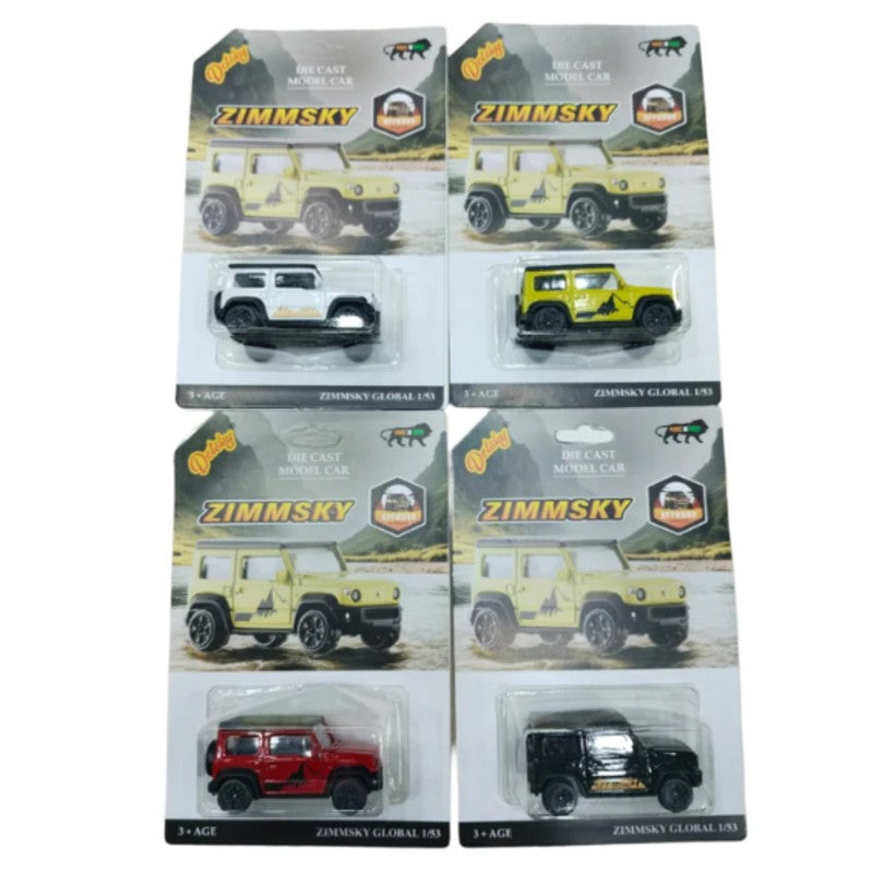 Detsky Premium Zimmy Die Cast Car – Multicolor - Pack of 4 Pcs Assorted Color