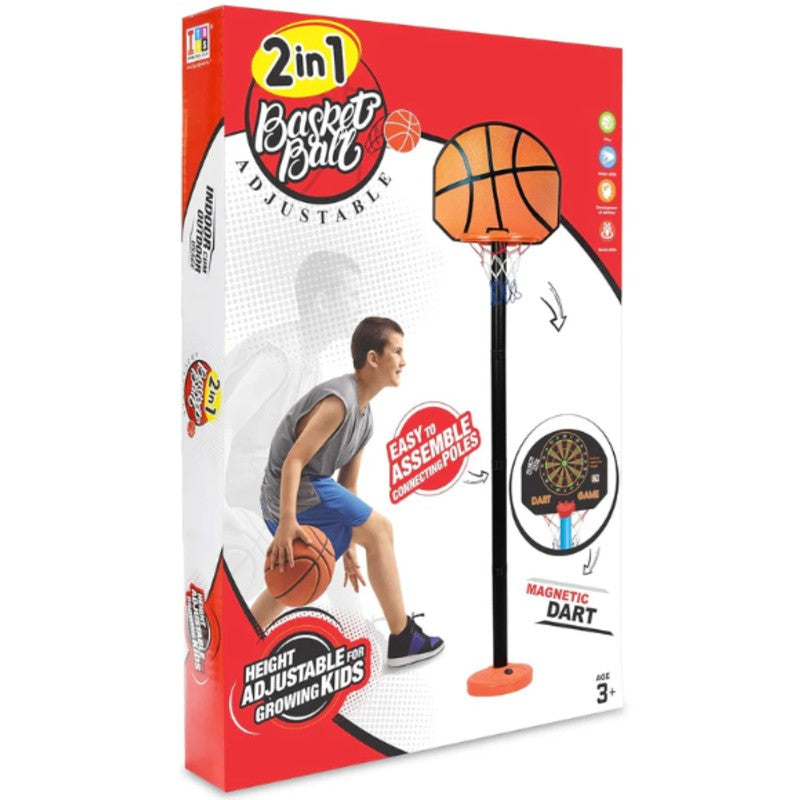 itoys Height Adjustable Shooting Champ Basketball Set for Kids, Multicolor