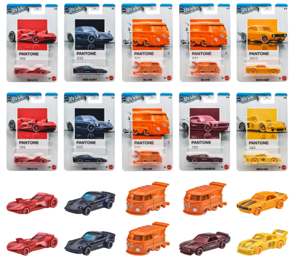 Hot Wheels 2026 Pantone - Collection Silver Celebration Series 1:64 Scale - Set Of 10 Cars