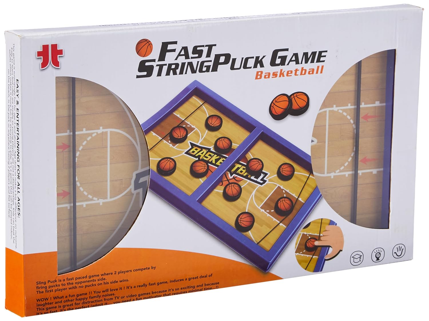 Fast String Puck Game For Kids And Adults - Basketball Board Indoor Game (Multicolor)