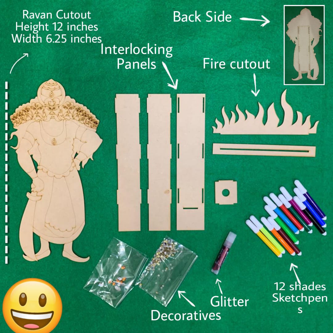 Dussehra DIY Kit - Ravan Dahan at your Home - Multicolor