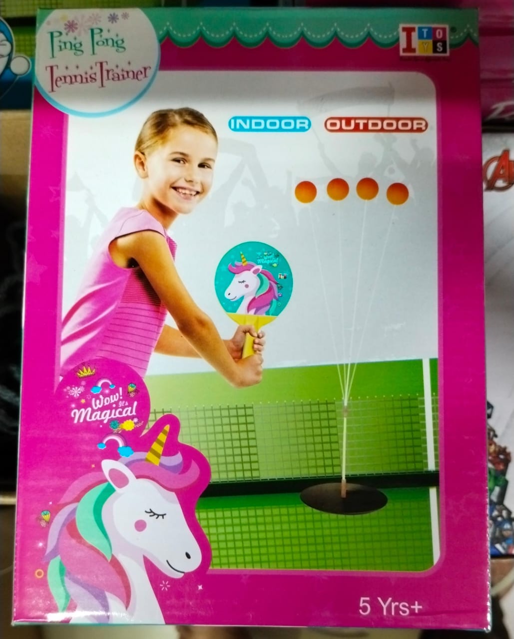 IToys Unicorn Ping Pong Tennis Trainer - Multicolor