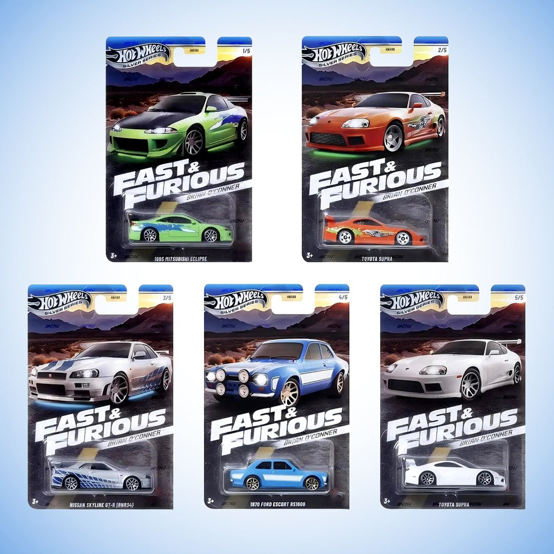 Hot Wheels 1:64 Fast & Furious – Brian O'Conner Set of 5 - Pre Order