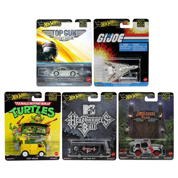Hot Wheels Pop Culture 2025 K Case (Set of 5) - Assorted - Multicolor