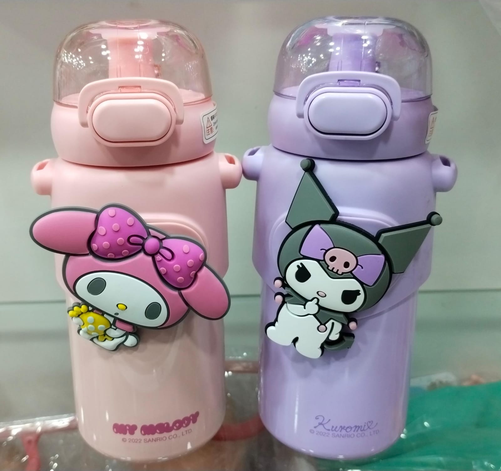 Cute Cartoon Themed Steel Kawaii Water Bottle - 460ml - For Kids