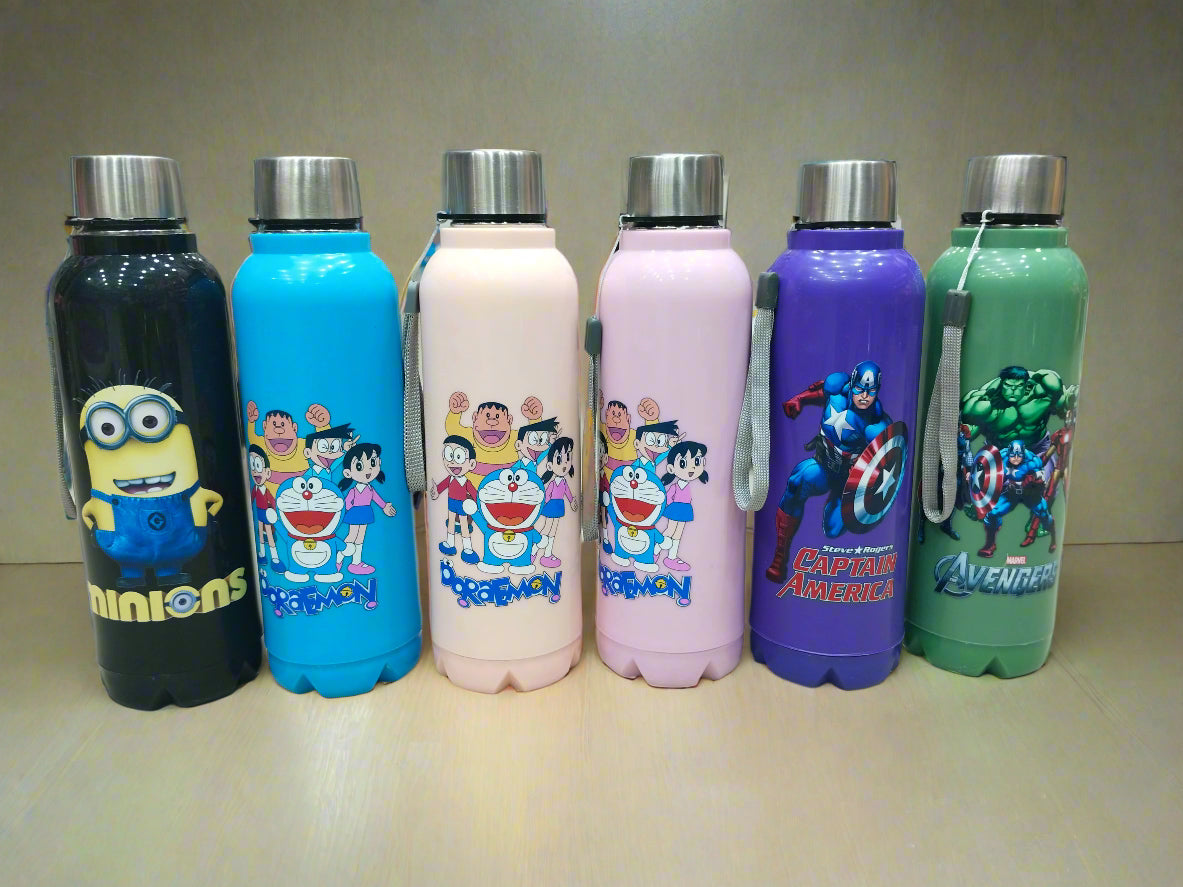 Insulated Stainless Steel Character Water Bottle for Kids | 750ml | Assorted | Multicolor