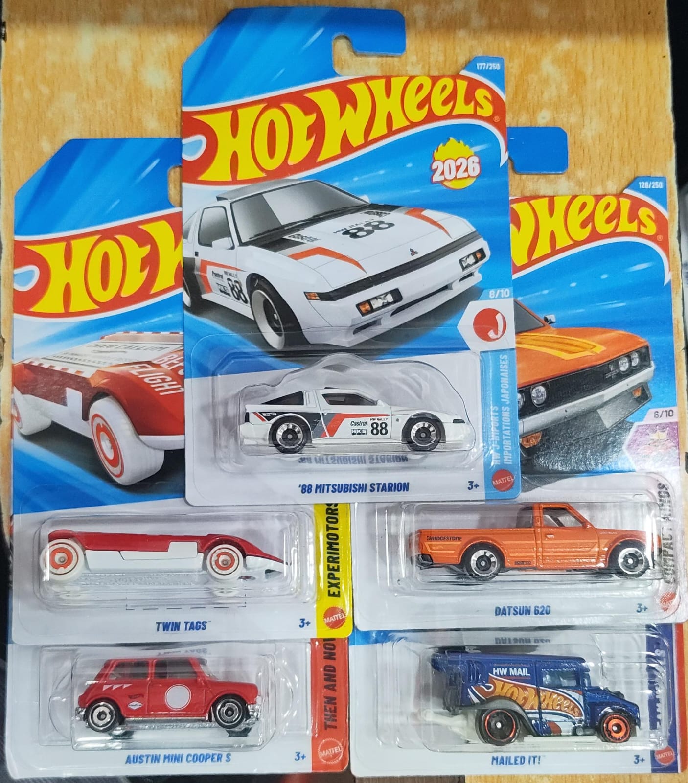 Hot Wheels Mainline - J Case 2026 Combo Pack of 5 Cars - Long Card