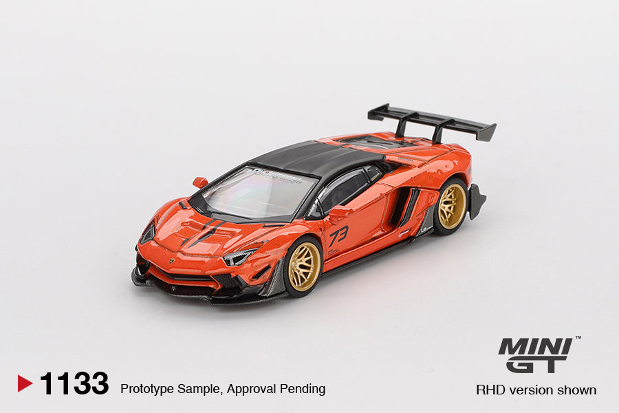 MINI GT LB★WORKS Lamborghini Aventador Limited Edition Orange MDX 2025 #1133 - Blister Pack