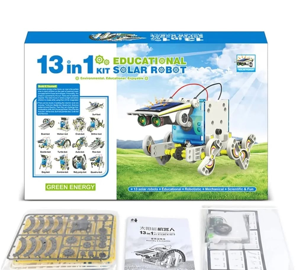 13-in-1 DIY Solar Robot Kit - Solar Toys Self-Assembled Science Solar Robot Puzzle Toy for kids