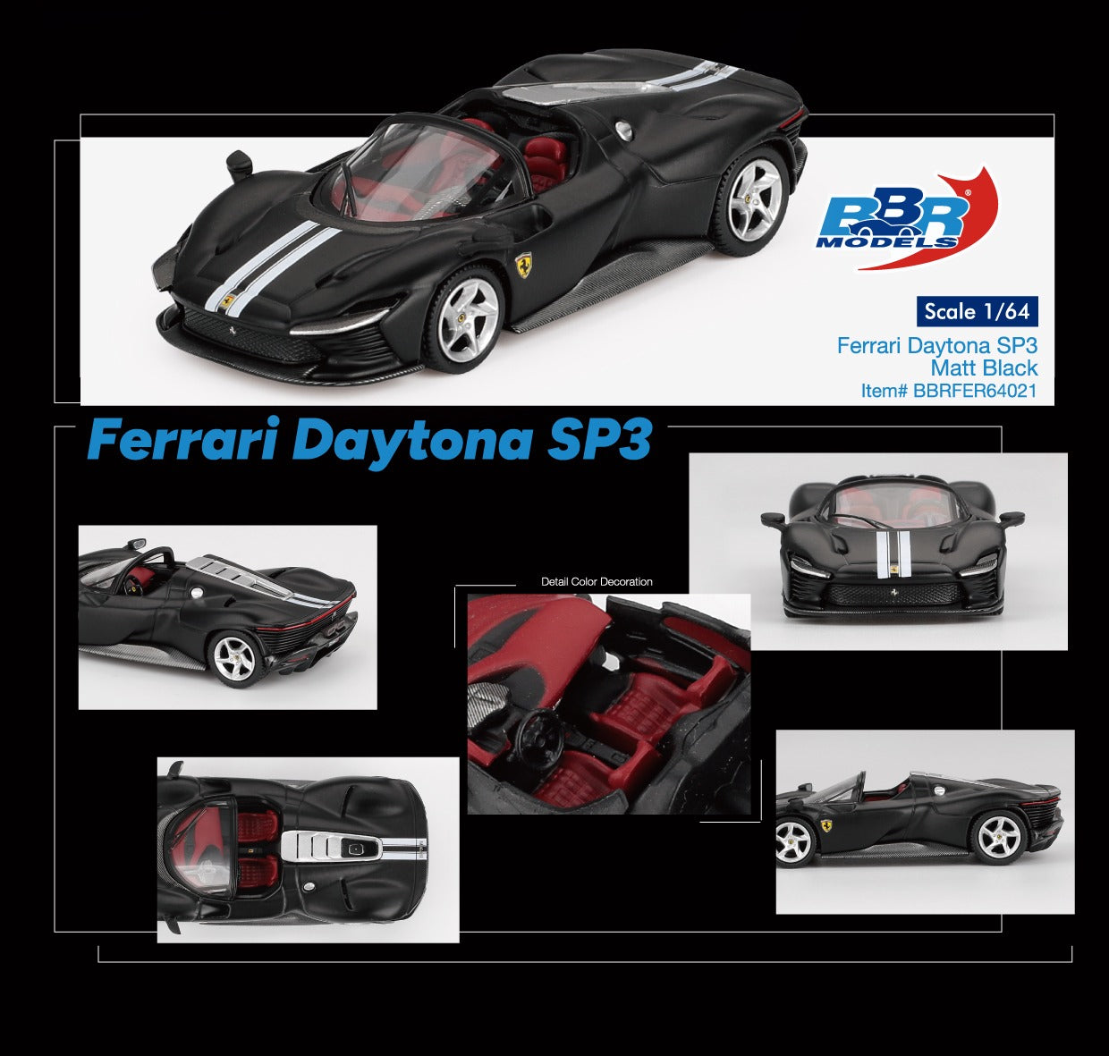 BBR Model #021: Ferrari Daytona SP3 - Matt Black