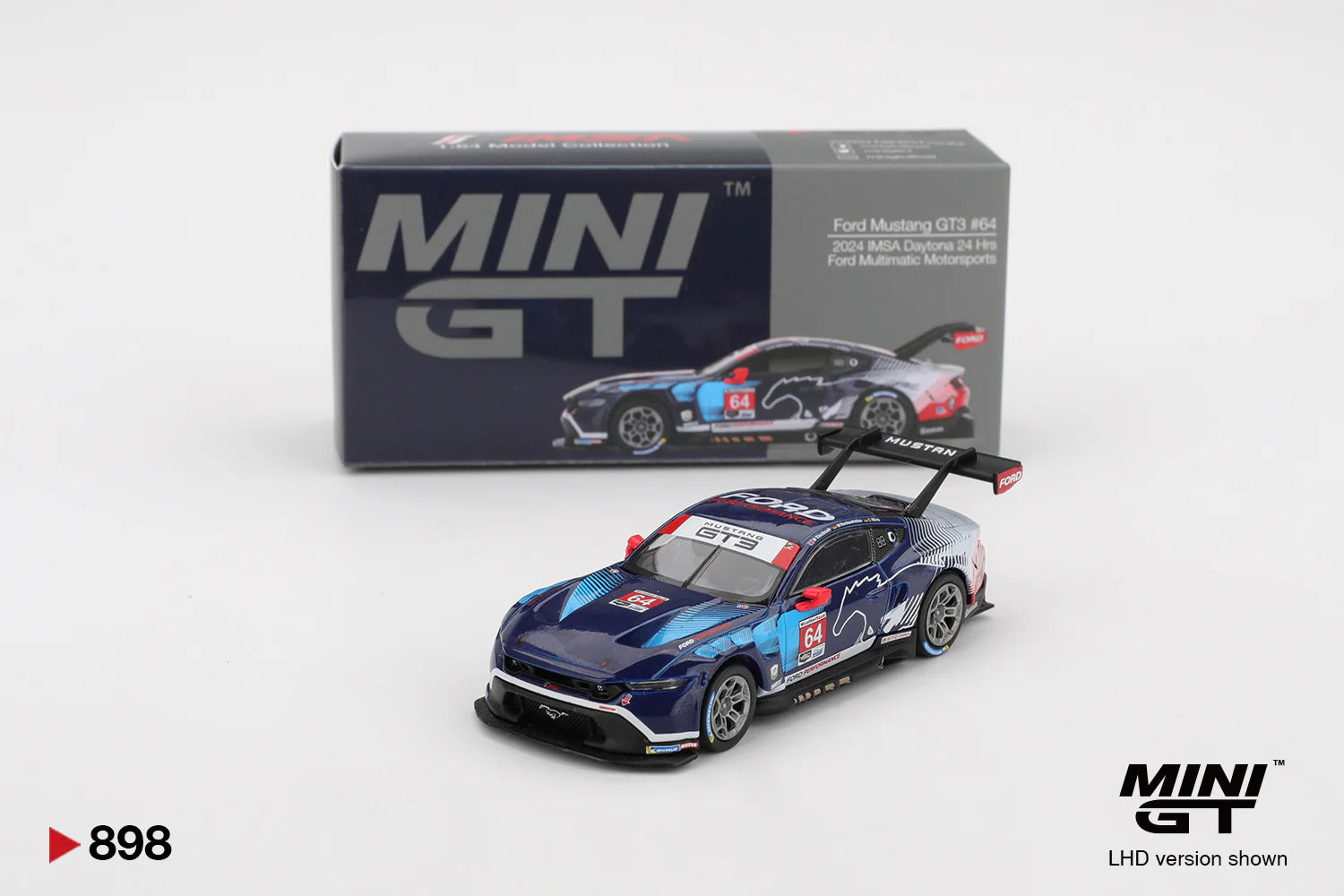 Mini GT Ford Mustang GT3 #64 Ford Multimatic Motorsports 2024 IMSA Daytona 24 Hrs #898 - Box Packing