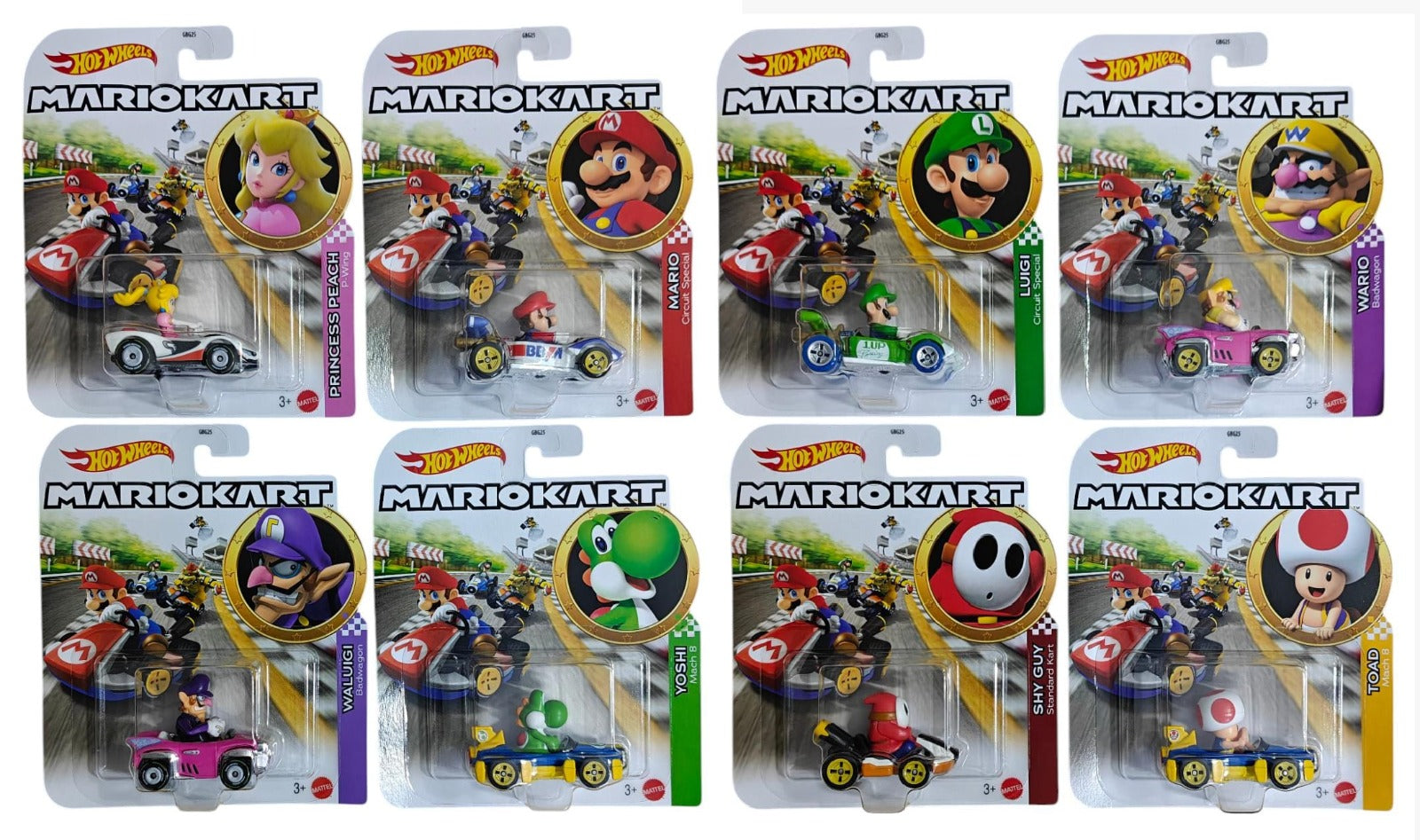 Hot Wheels Mario Kart Assortment - Set 8 Mini Cars Mattel - GBG25-954T