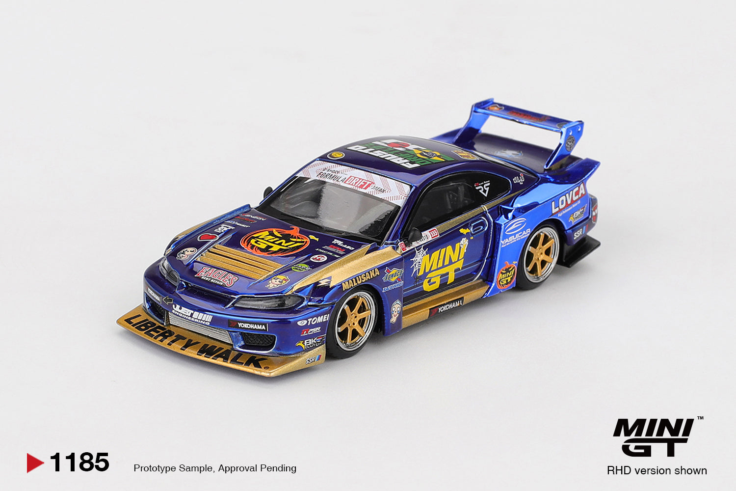 Mini GT Nissan LB-Super Silhouette S15 SILVIA #555 Team MINI GT Liberty Walk 2025 Formula Drift Halloween Special #1185