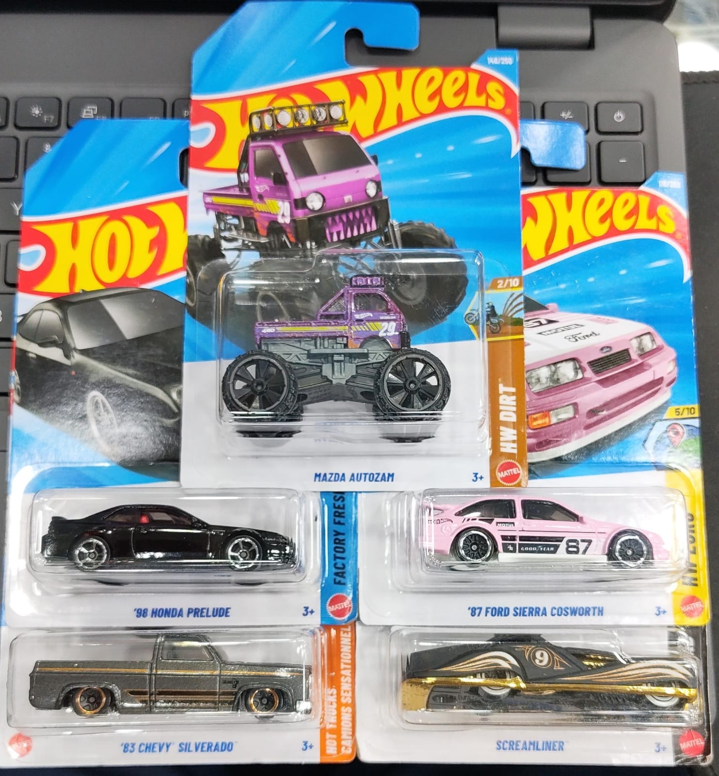 Hot Wheels Mainline - Mix Combo Pack of 5 Cars - Long Card