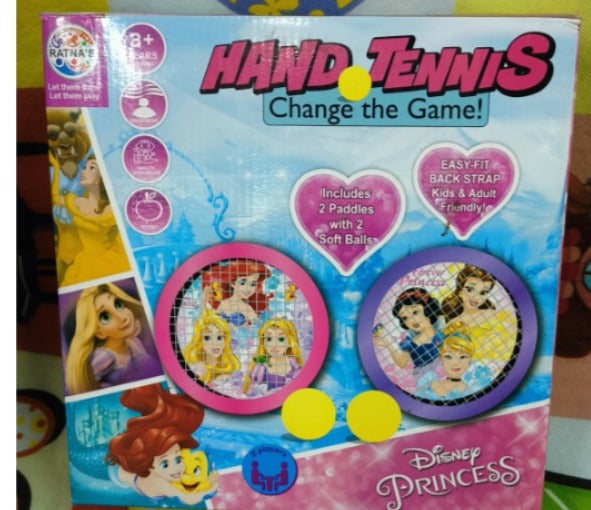 RATNA'S Disney Princess Themed Hand Tennis Game With 2 paddles And 2 Soft Ball For Kids - Multicolor
