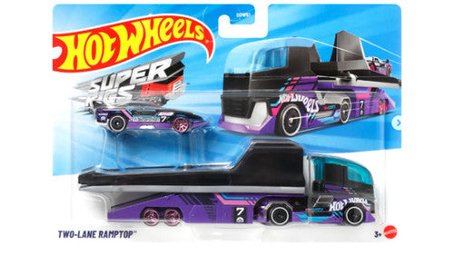 Hot Wheels Super Rigs - Two-lane Ramptop - Pack of 1 Car - Multicolor - BDW51-950J