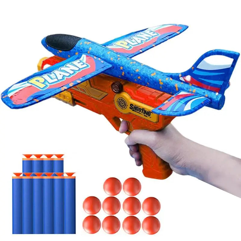 3-in-1 Glider Plane Launcher Toy for Outdoor Adventure - Multicolor