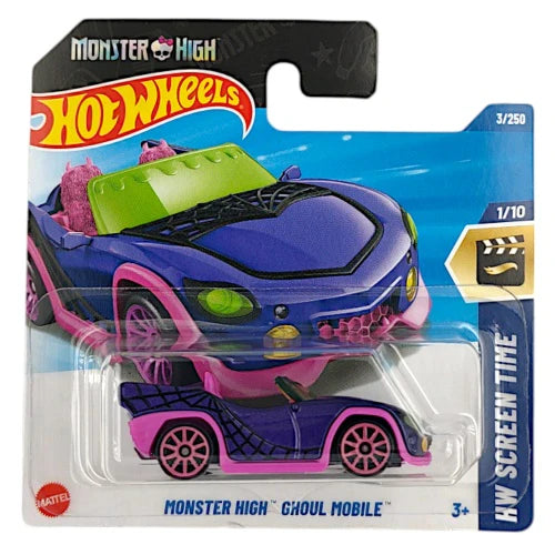 Hot Wheels Imported Premium - B Case - Monster High Ghoul Mobile - HW Screen Time - Long Card