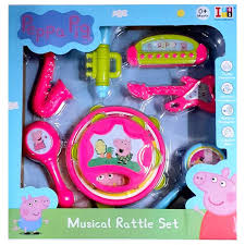 Itoys Musical Rattle Set for New Born Babies - Peppa Pig