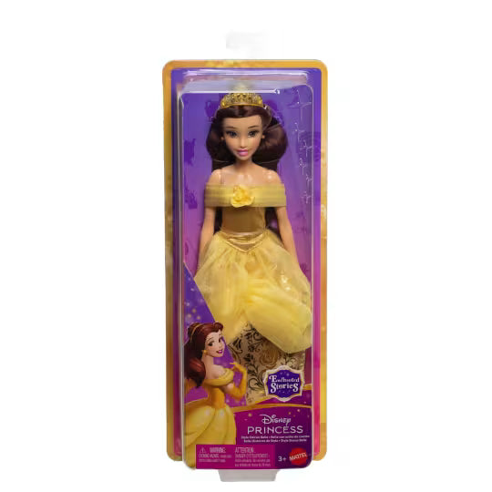 Disney Princess Enchanted Stories Belle Fashion Doll With Sparkling Dress & Accessories, Posable - JGR70