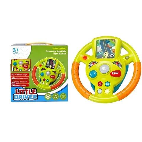 Little Driver Steering Wheel Toy with Music, Games & Vehicle Sounds - Multicolor