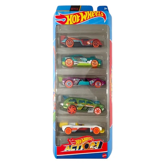 Hot Wheels - Set of 5 Cars - Combo Pack of 2 Set - HW Ferrari & HW Action - 1806