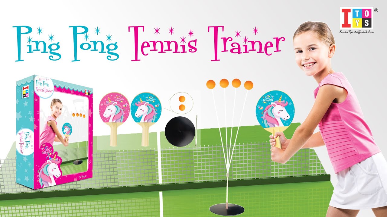 IToys Unicorn Ping Pong Tennis Trainer - Multicolor