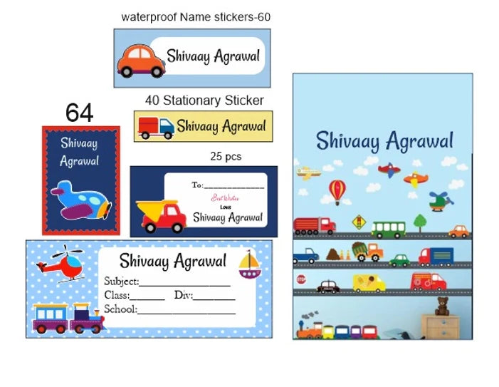 Personalised Stickers, Labels and Tag Hamper | Combo | Multicolor