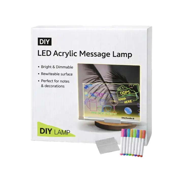 DIY Acrylic Message | LED Lamp (Transparent) - Assorted - Box Packing May Vary