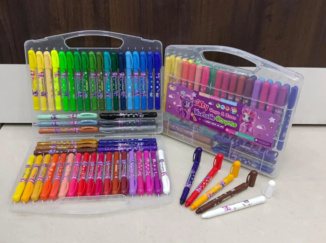 Crayons for Kids – Washable Super Silky Smooth Twistable 48 Shades Rolling Crayons in Box, Crayon Colour Set for Kids, Art Drawing Crayon Set for Kids, Drawing and Painting Set - 48 Shades