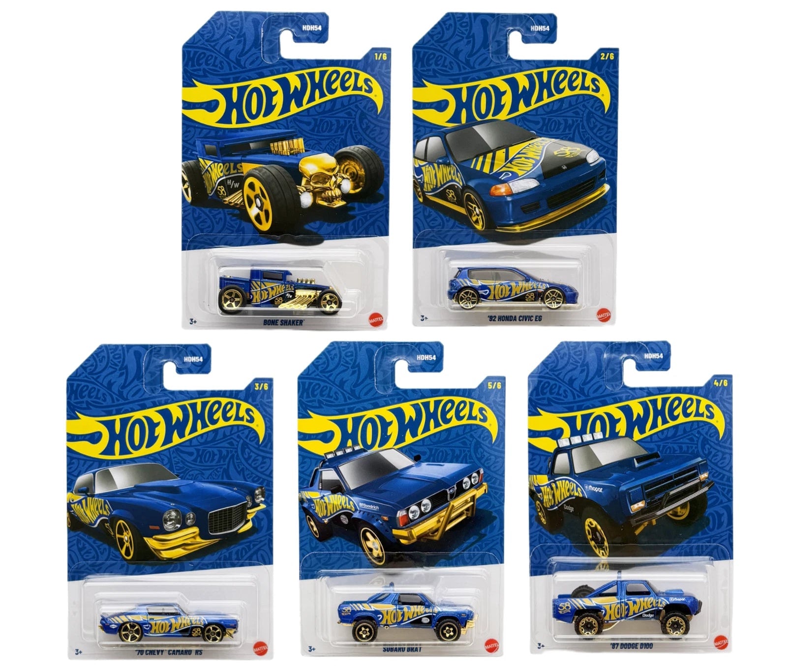 2026 Hot Wheels 58th Anniversary - Pack of 5 Pcs Cars - HDH54 955J