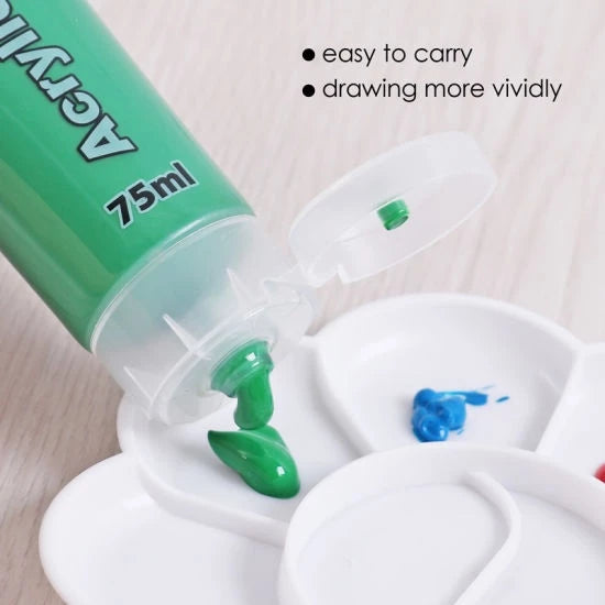 Acrylic Paint Set for Canvas, Wood, Clay, Fabric, Nail Art, and Ceramic – 6 Color Set with Vibrant, High-Quality Paints