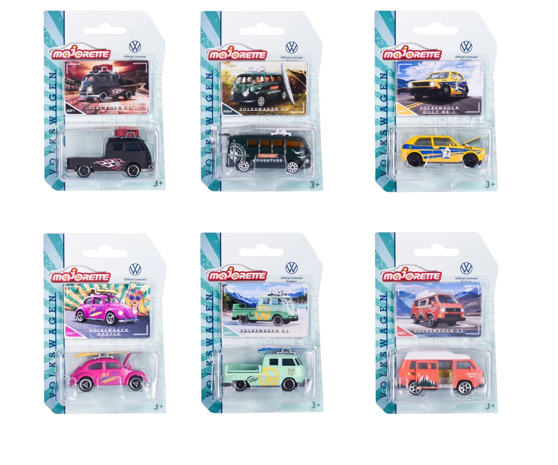 Majorette Volkswagen - The Originals Premium Cars - Pack of 6 Cars