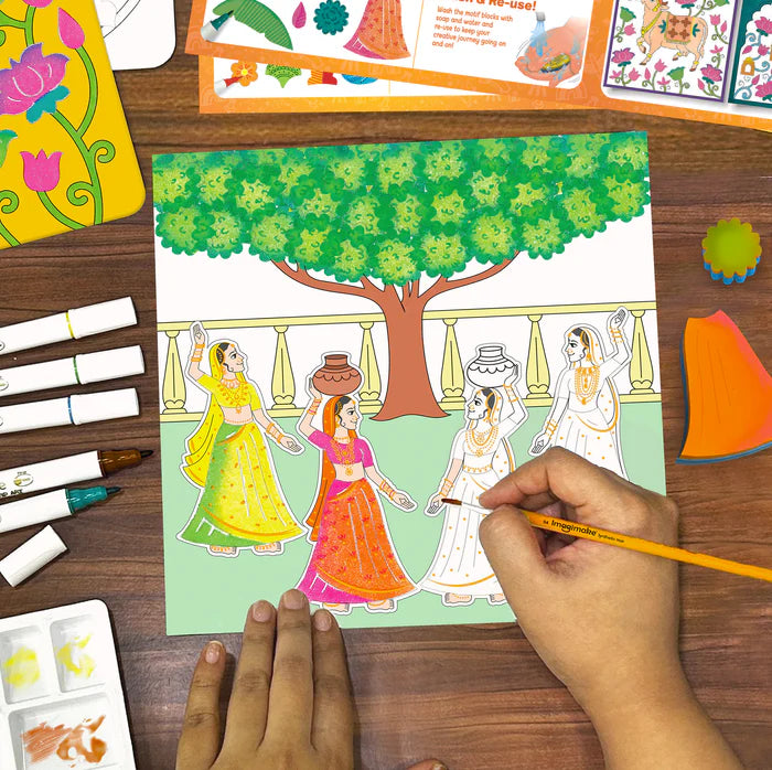 Imagimake DIY Pichwai Art Kit | Make 12 Paintings | Art & Craft Kit | Multicolor