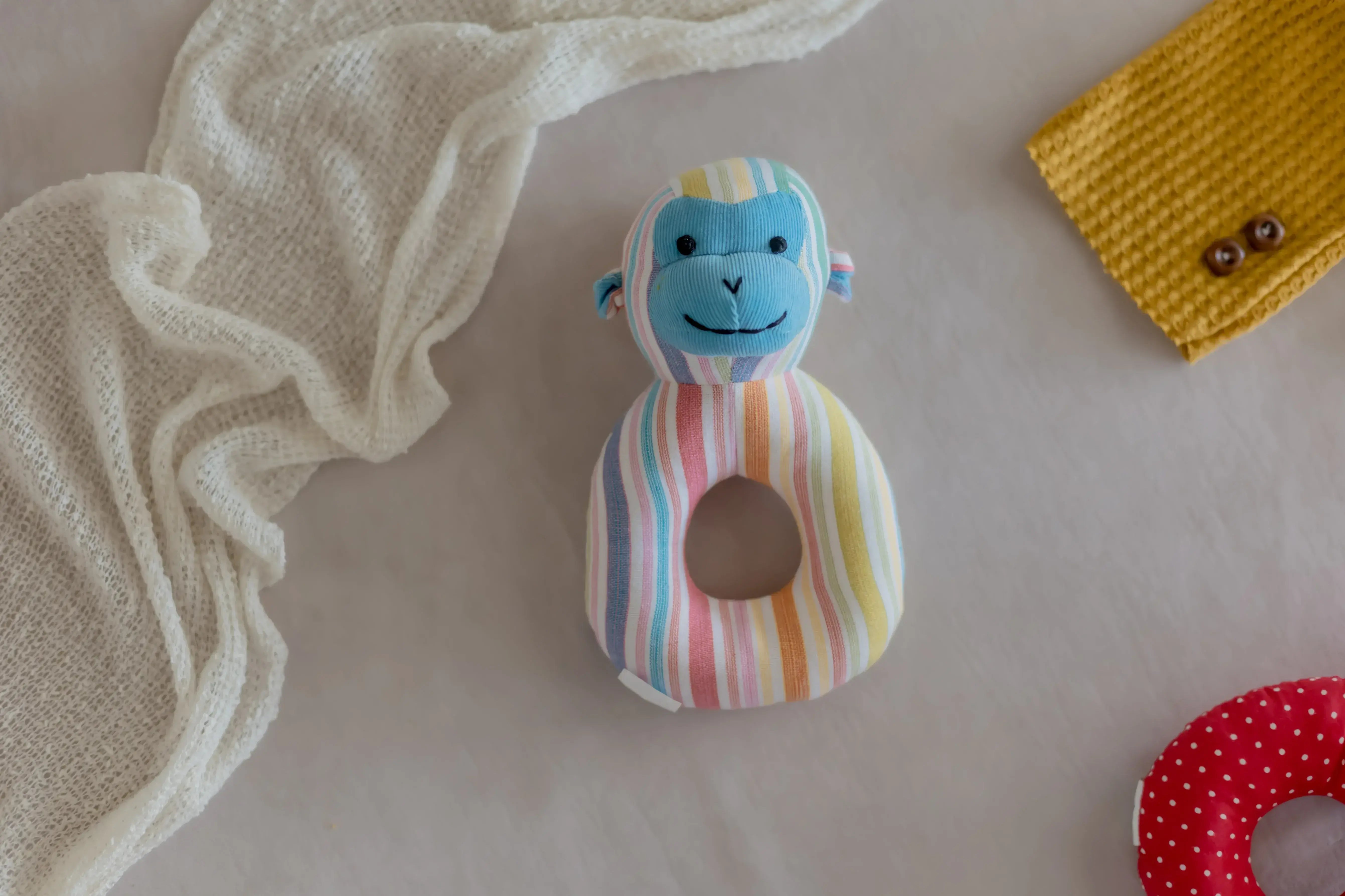 iLearnNGrow Monkey Face Shaped Rattle – Soft Sensory Rattle Toy for Babies - ilearnngrow Learning Solutions Pvt Ltd