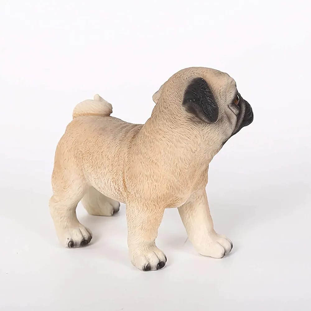 Realistic BullDog Puppy Figurine Statue  - Multicolor