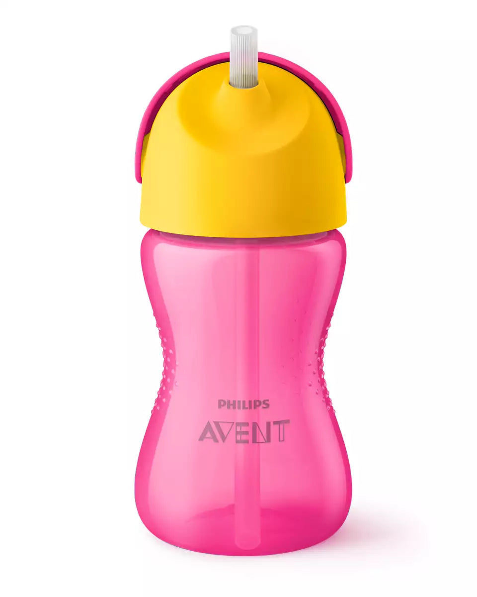 Philips Avent (12M+) Straw Cup | Pink, Plastic | SCF798/00 | 300 Ml 10oz