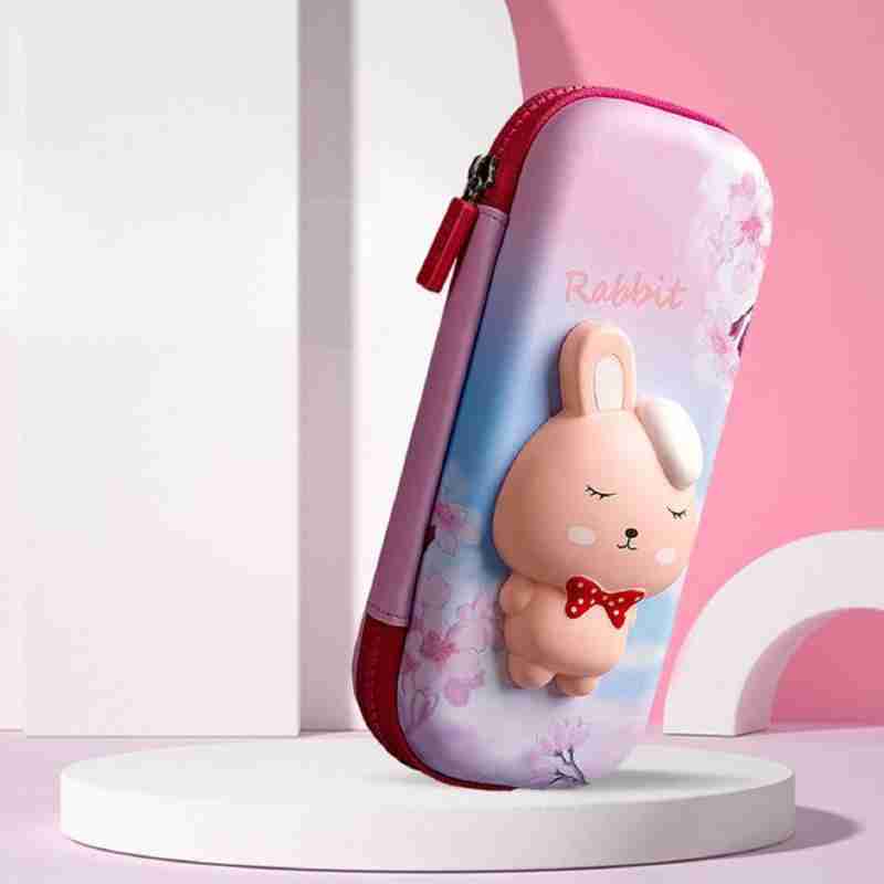 Small Animals Cartoon Theme Pencil Case - 3D EVA Pencil Case Pouch, Multipurpose Zipper Pencil Case for Kids, Pen and Pencil Bag for School Kids, Girls, Stationery Storage Box