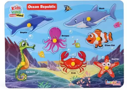 Skoodle Green Orange Pegged Puzzles - Assorted