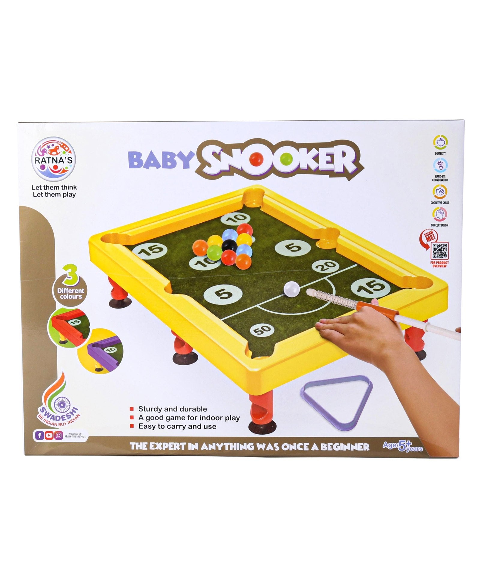 Ratnas Baby Snooker Game - Colour may vary