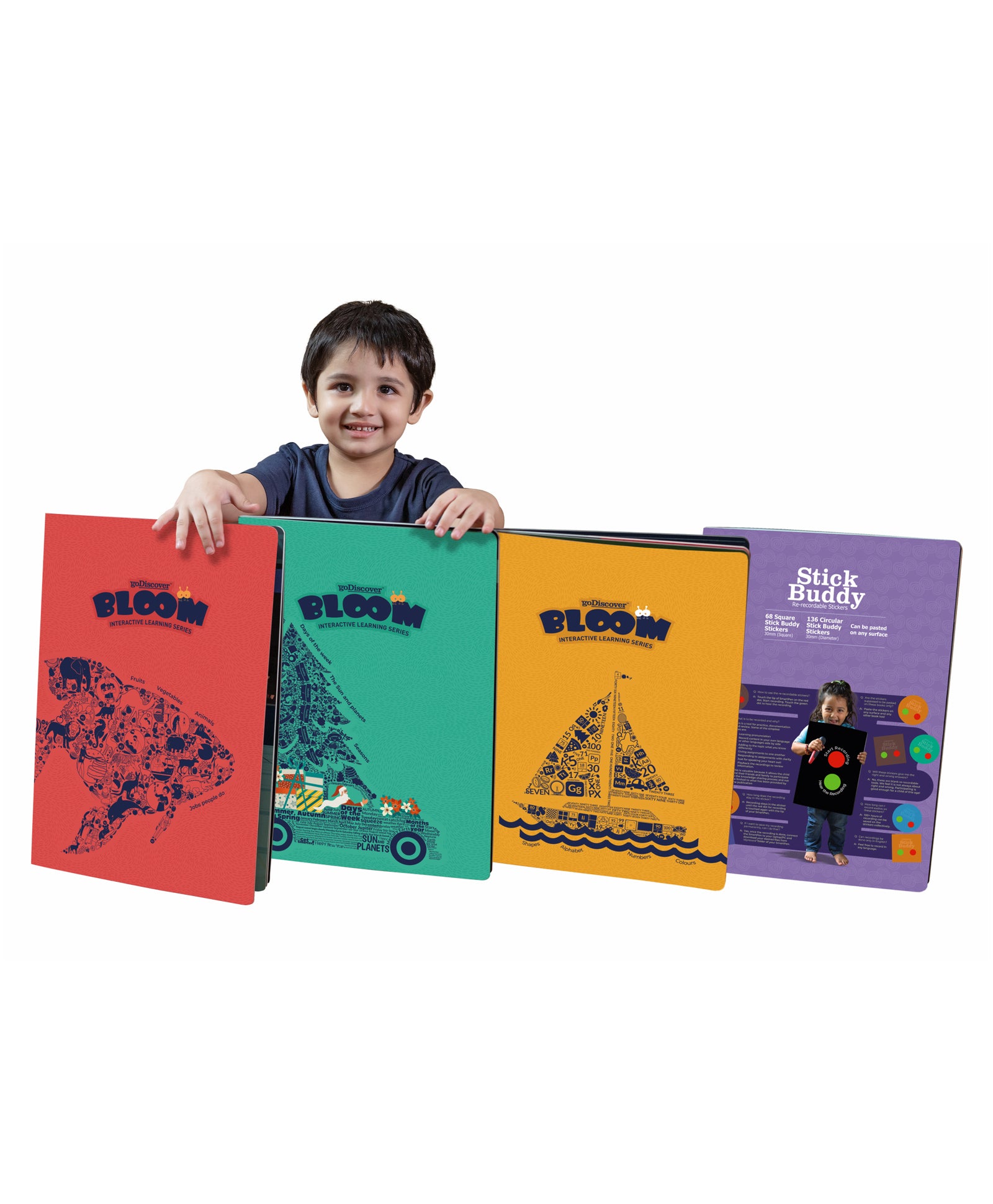 goDiscover Bloom Read and Learn Books with 12 Topics Set of 3 - English