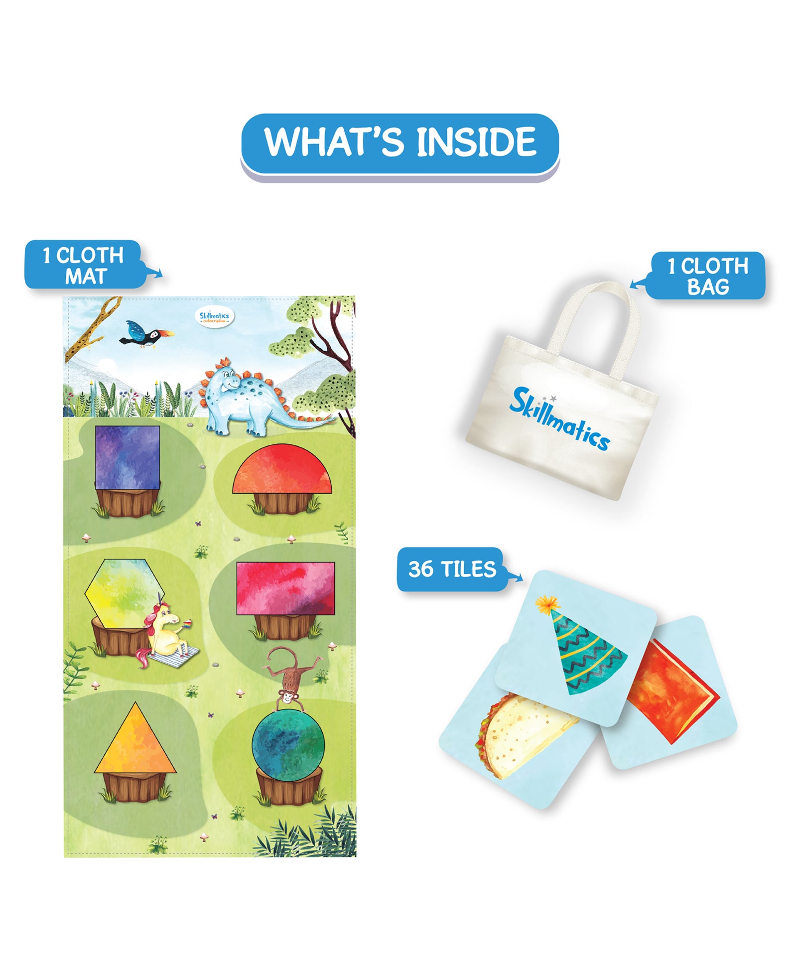 Skillmatics Garden of Shapes Activity Play Mats - Multicolor