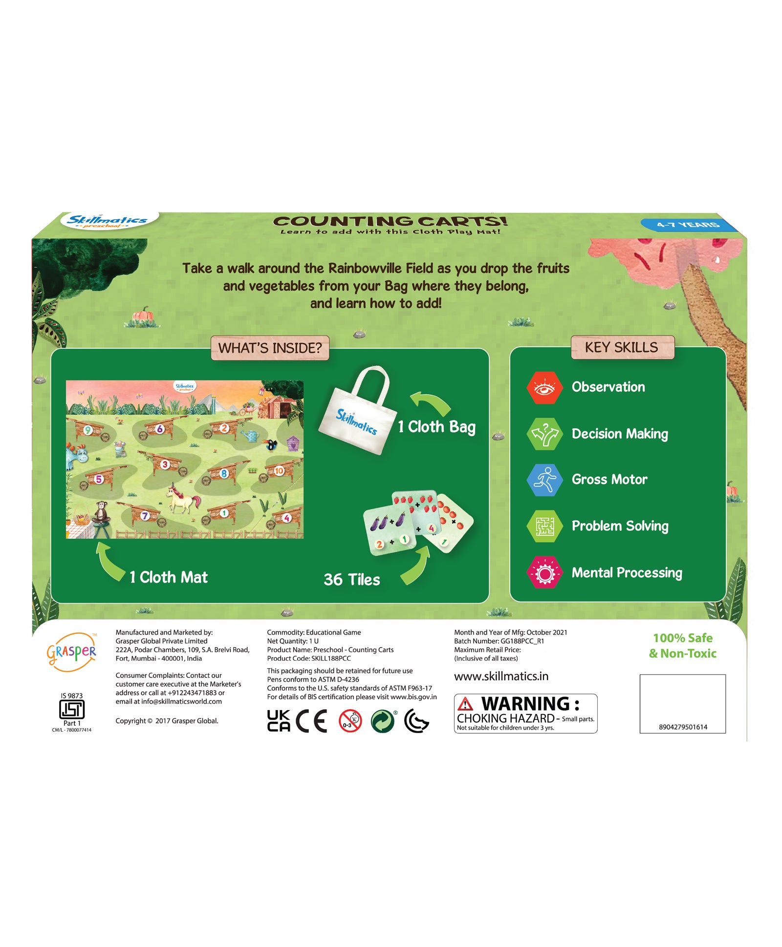 Skillmatics Preschool Toys Counting Carts Educational Game - Multicolor