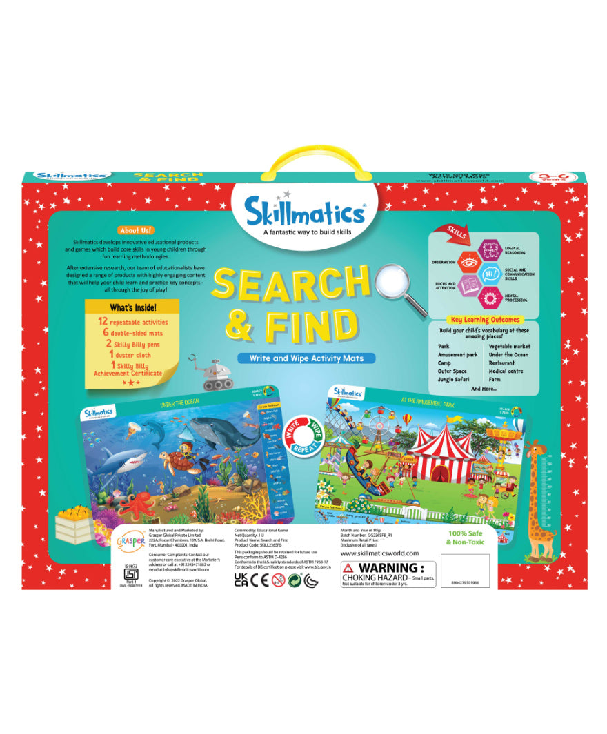Skillmatics Educational Game - Search and Find Activity Mats for kids