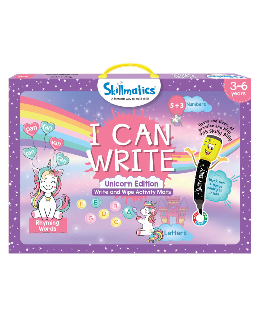 Skillmatics I Can Write Unicorn Edition Activity Mats Educational Game - Multicolor