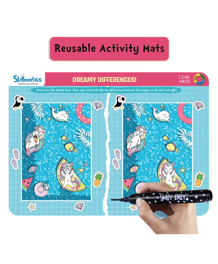 Skillmatics I Can Write Unicorn Edition Activity Mats Educational Game - Multicolor