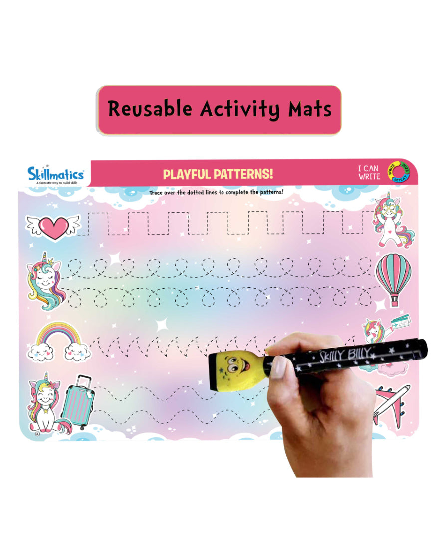 Skillmatics I Can Write Unicorn Edition Activity Mats Educational Game - Multicolor