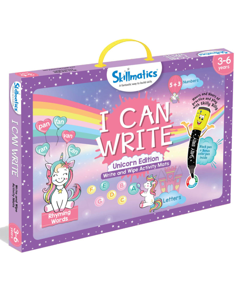 Skillmatics I Can Write Unicorn Edition Activity Mats Educational Game - Multicolor